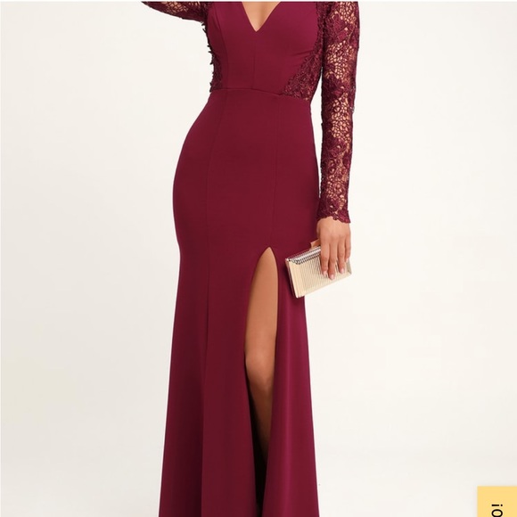 Lulus falling in plum purple lace up backless maxi dress - Picture 4 of 7